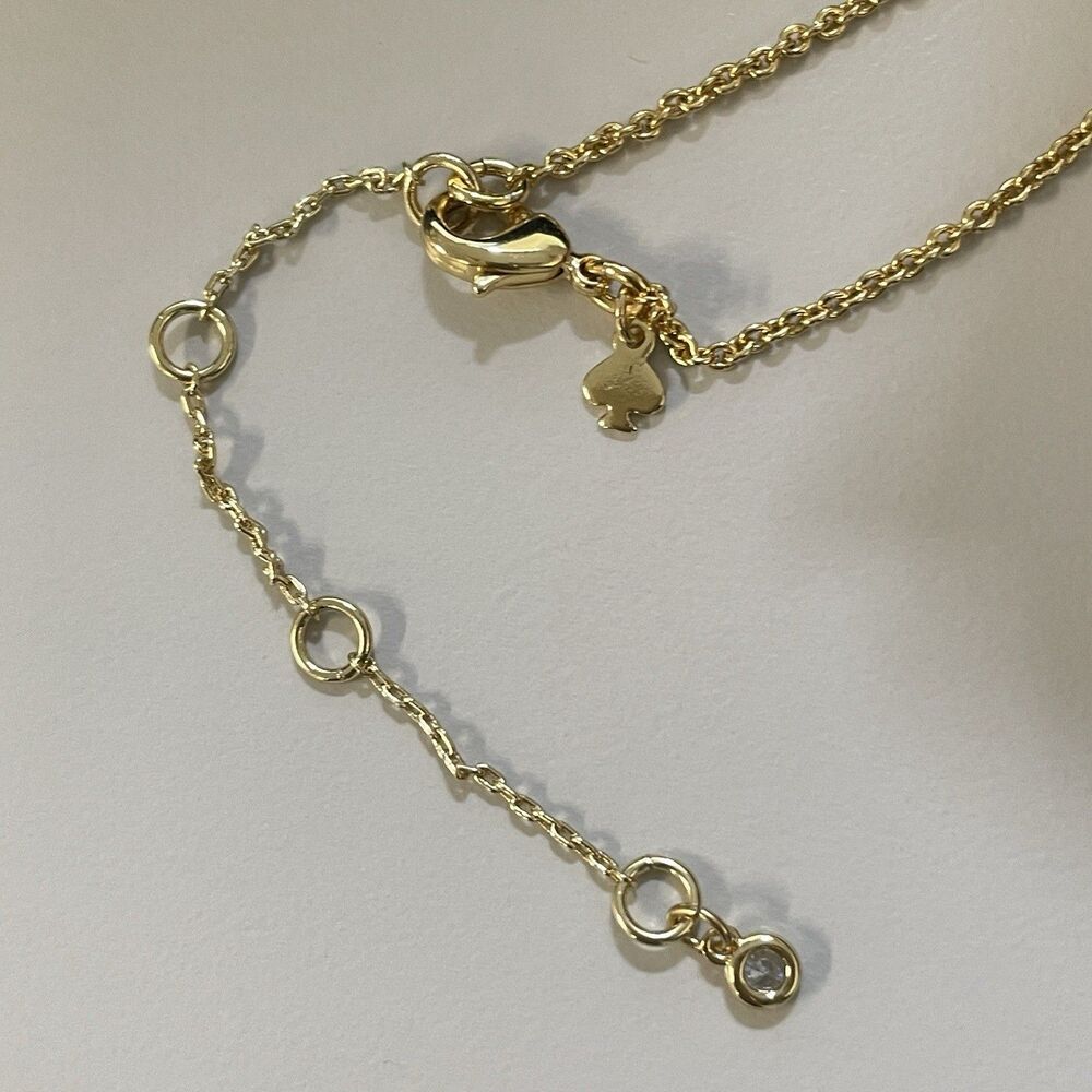 Kate Spade New York Butterfly Necklace Gold Tone with Mother of Pearl Gift Box - Picture 3 of 4